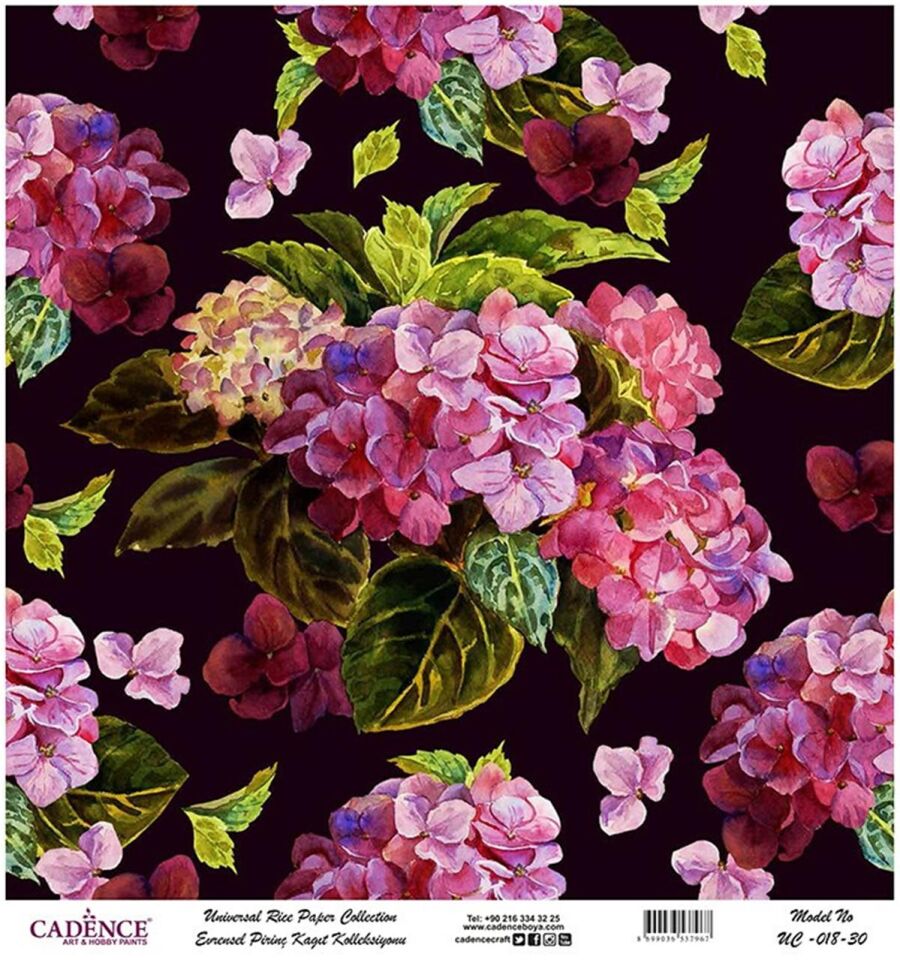 Cadence Evrensel Pirinç Kağıt Koleksiyon Siyah Zemin Uc-018 30x30