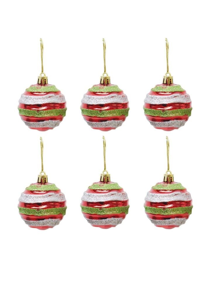 Astaş Kardan Adam Motifli Yılbaşı Topu 6 Cm 6 Lı