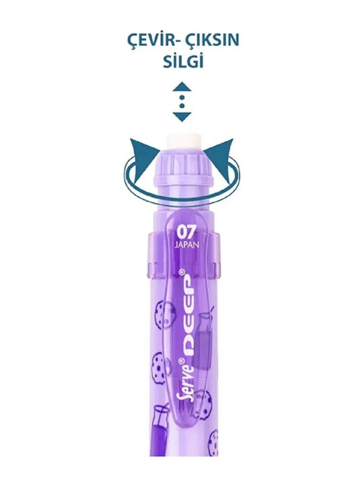 Serve Deep Mekanik Kurşun Kalem 07 Mm Tatlı Serisi Pastel Mor
