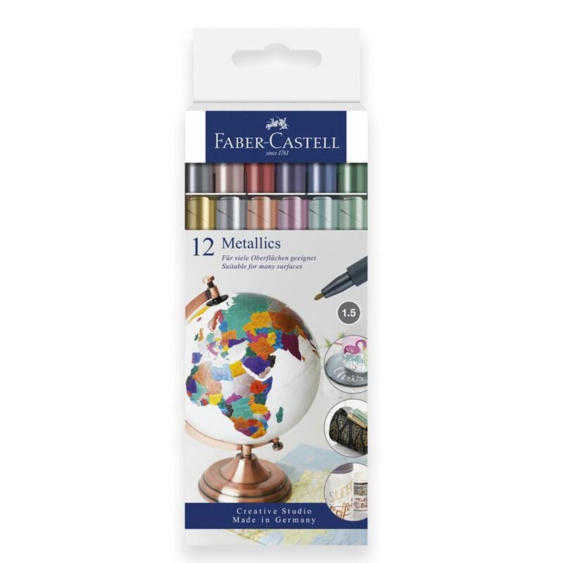 Faber-Castell Metalik Markör 12 Li