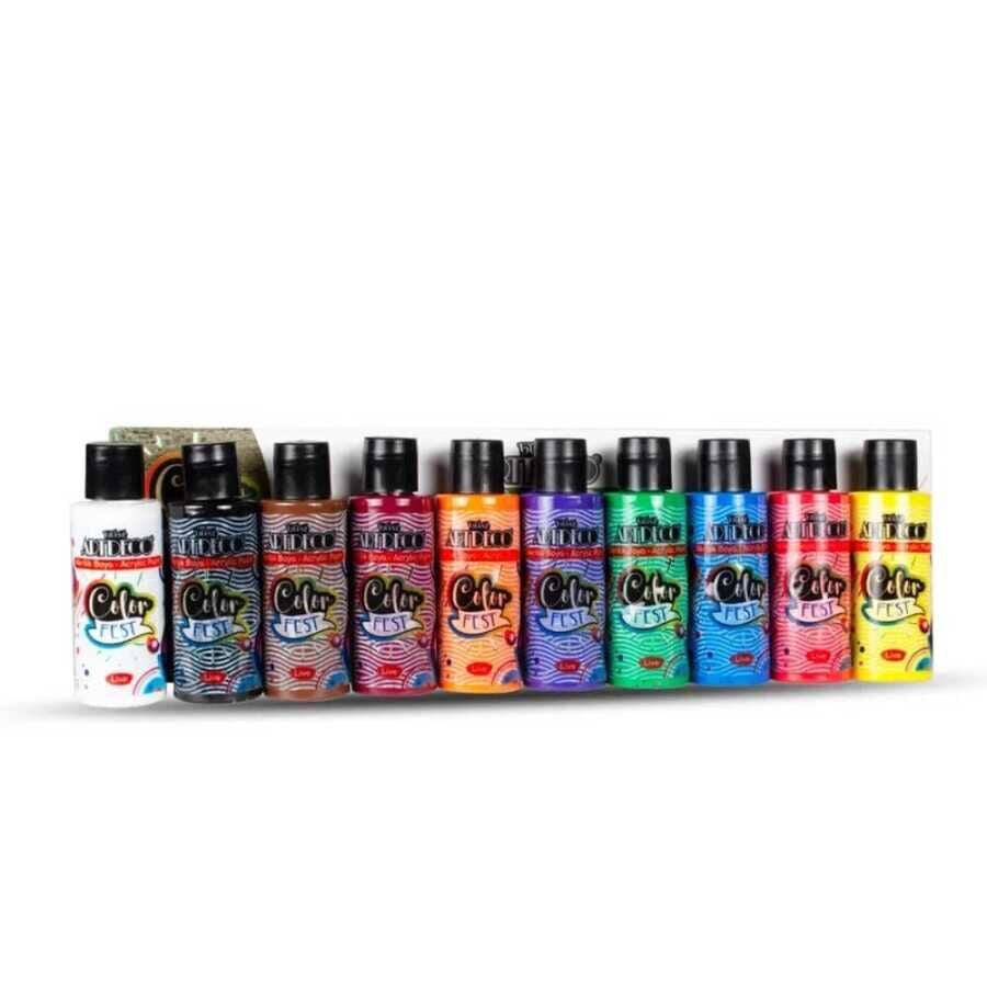 Artdeco Colorfest Akrilik Boya Seti 10x50 Ml Temell Renkler