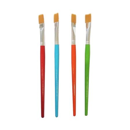 Fanart Academy Seri 536C Sentetik Kıl Yassı Fırça Mor Sap No 6