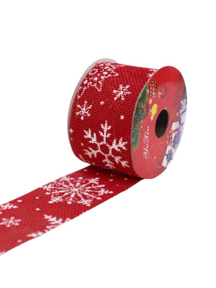 Astaş Yılbaşı Desenli Jüt Kurdela 5 Cm 2,80 M