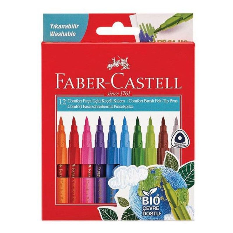 Faber Castell Comfort Keçeli Kalem Bıo Plastik Gövdeli 12 Li