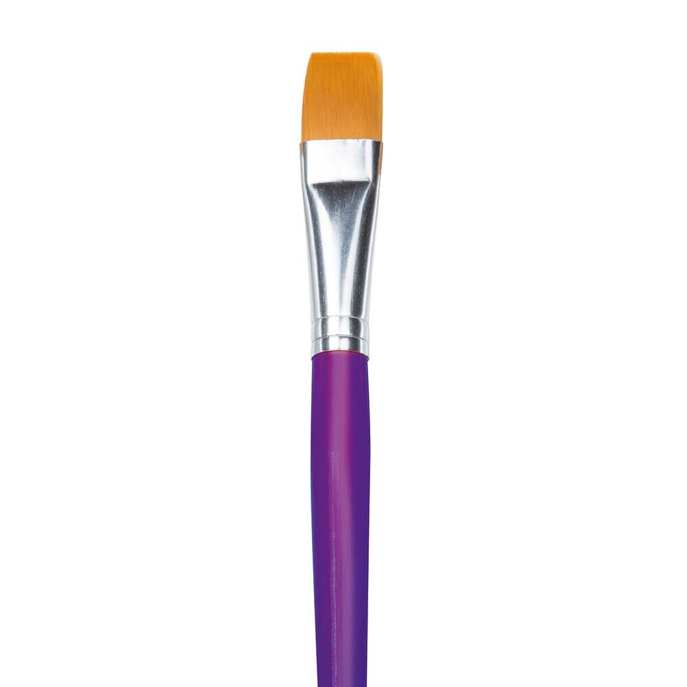 Fanart Academy Seri 536C Sentetik Kıl Yassı Fırça Mor Sap No 16