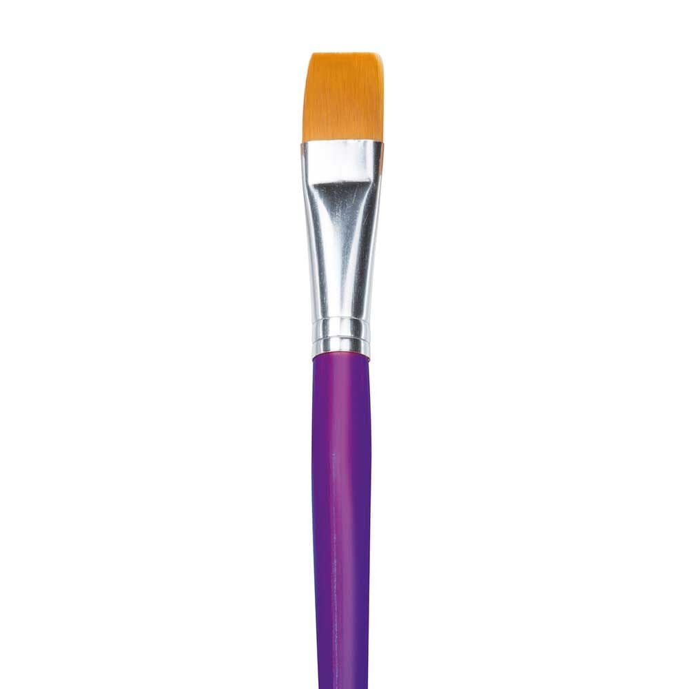 Fanart Academy Seri 536C Sentetik Kıl Yassı Fırça Mor Sap No 16