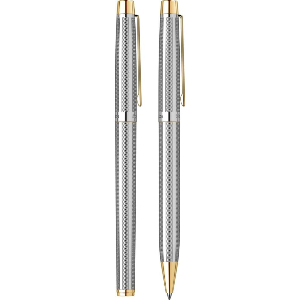 Scrikss 722W Dolma Tükenmez Kalem Gold Krom