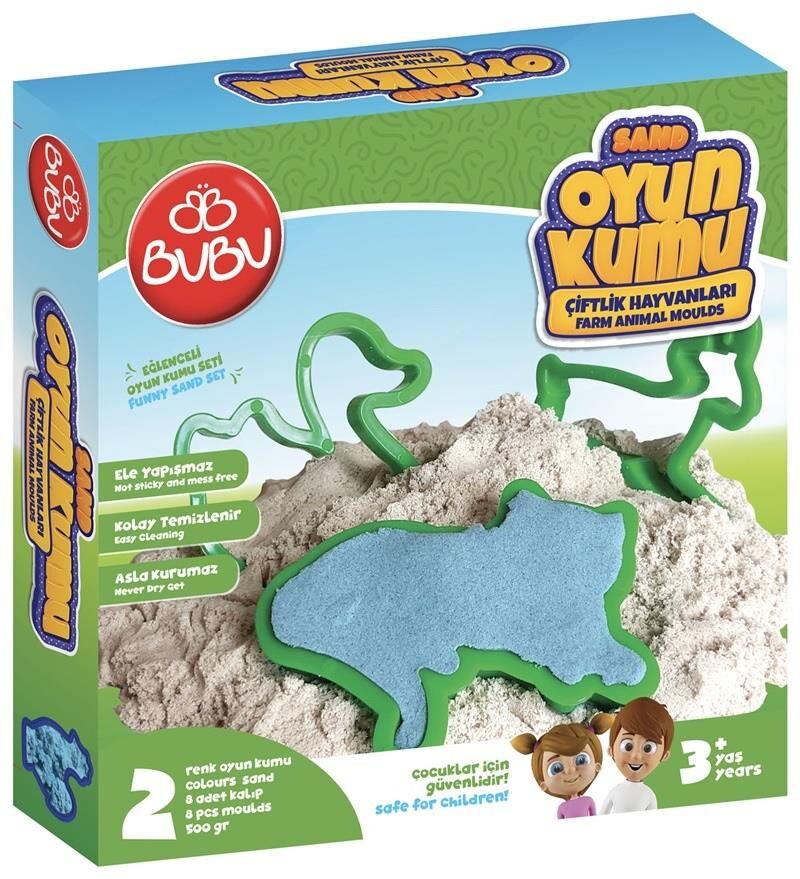 Bu-Bu Oyun Kumu Ve Çiftlik Hayvan Kalıplı Set 500 Gr