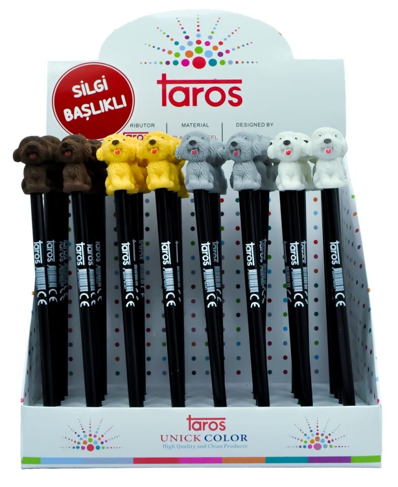 Taros Unick Color Sevimli Köpek Silgi Tepeli Kurşun Kalem