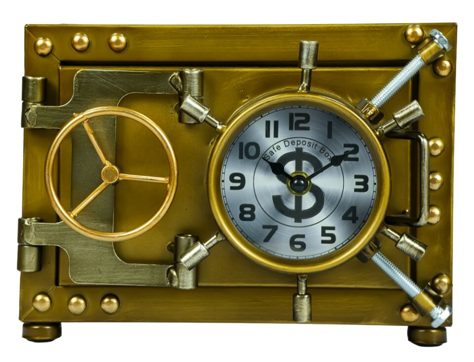 Taros Vintage Dikdörgen Saatli Metal Kasa Kumbara
