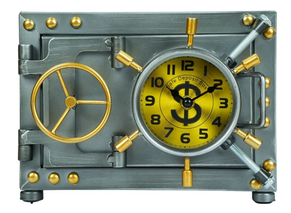 Taros Vintage Dikdörgen Saatli Metal Kasa Kumbara