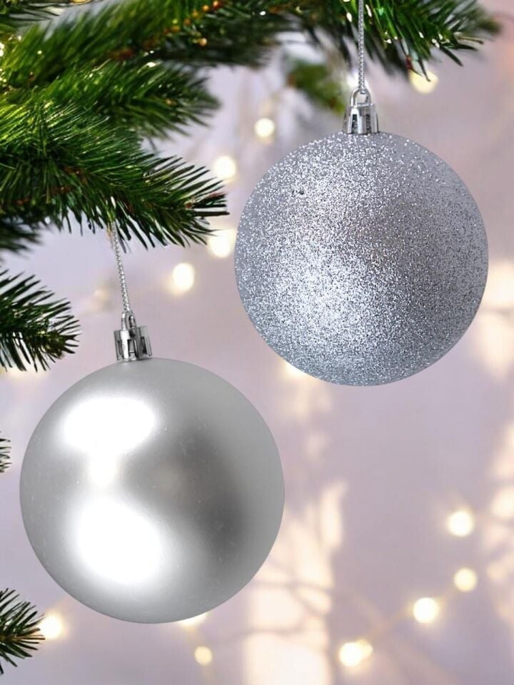 Astaş Yılbaşı Topu 10 Cm 6 Lı Gümüş