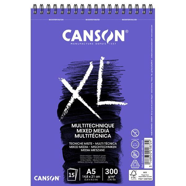 Canson Spp Canxl Mıx Medıa 15S A5 300G Çok Amaçlı Blok