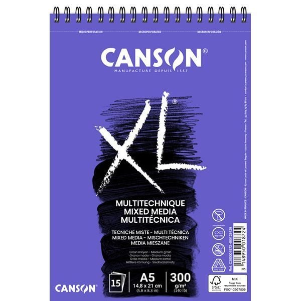 Canson Spp Canxl Mıx Medıa 15S A5 300G Çok Amaçlı Blok