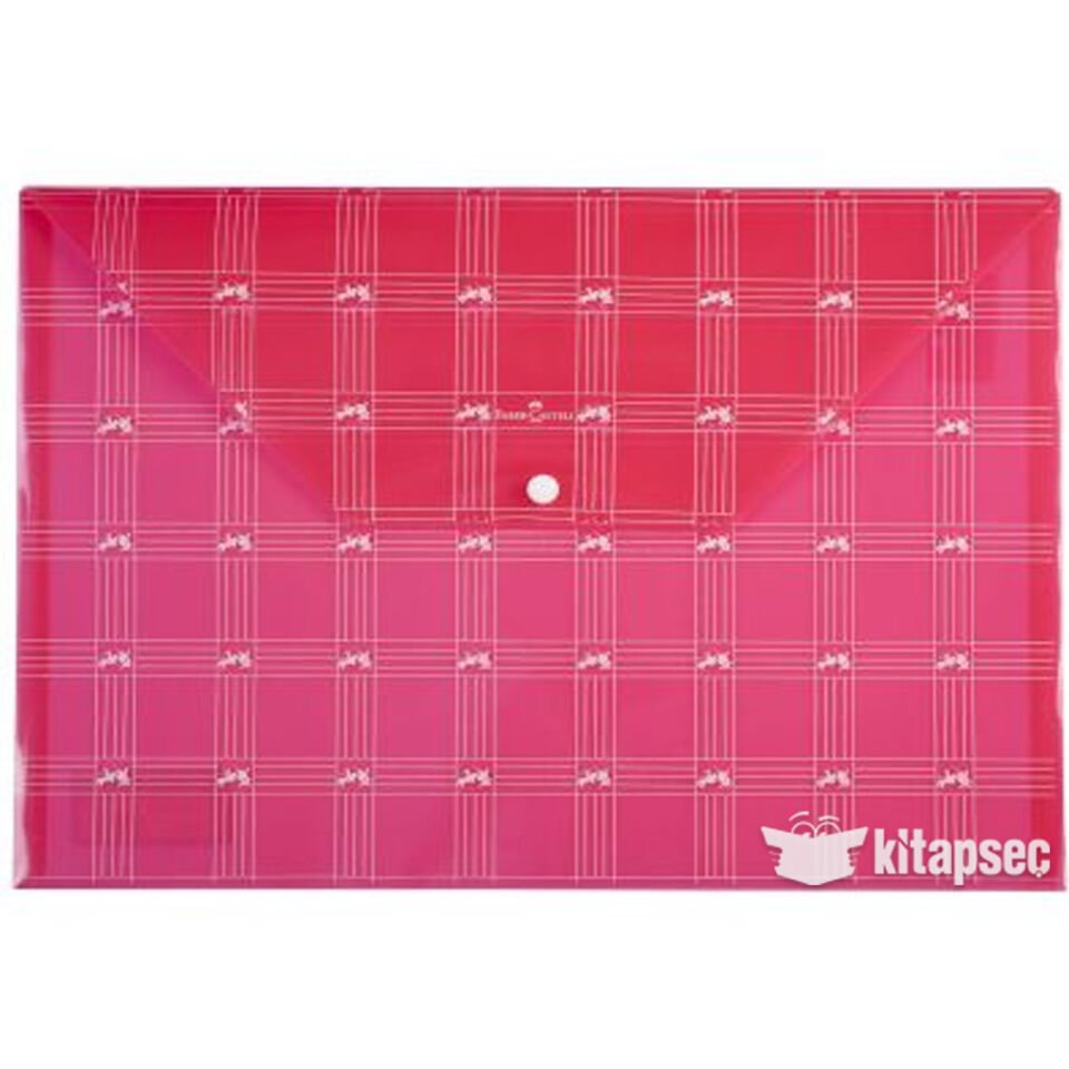 Faber-Castell Çıtçıtlı Dosya Desenli Kırmızı