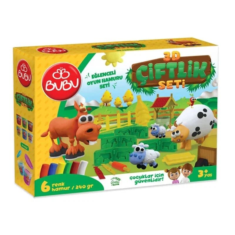 Bu-Bu Oyun Hamuru Seti 3D Çiftlik
