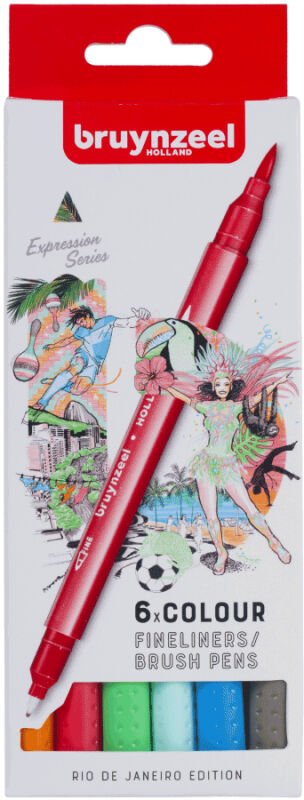 Bruynzeel Fineliner Çift Taraflı Kalem Seti 6 Renk Rio