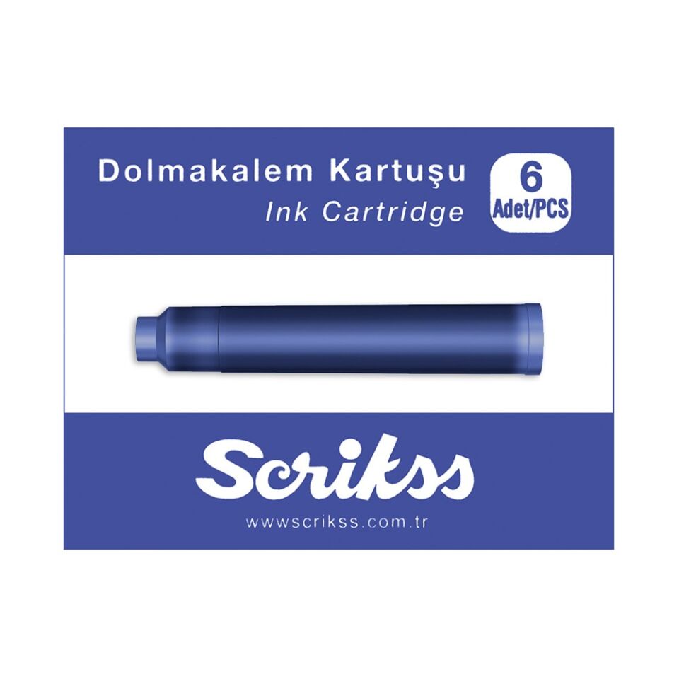 Scrikss Dolmakalem Kartuşu Mavi 6 Lı Paket