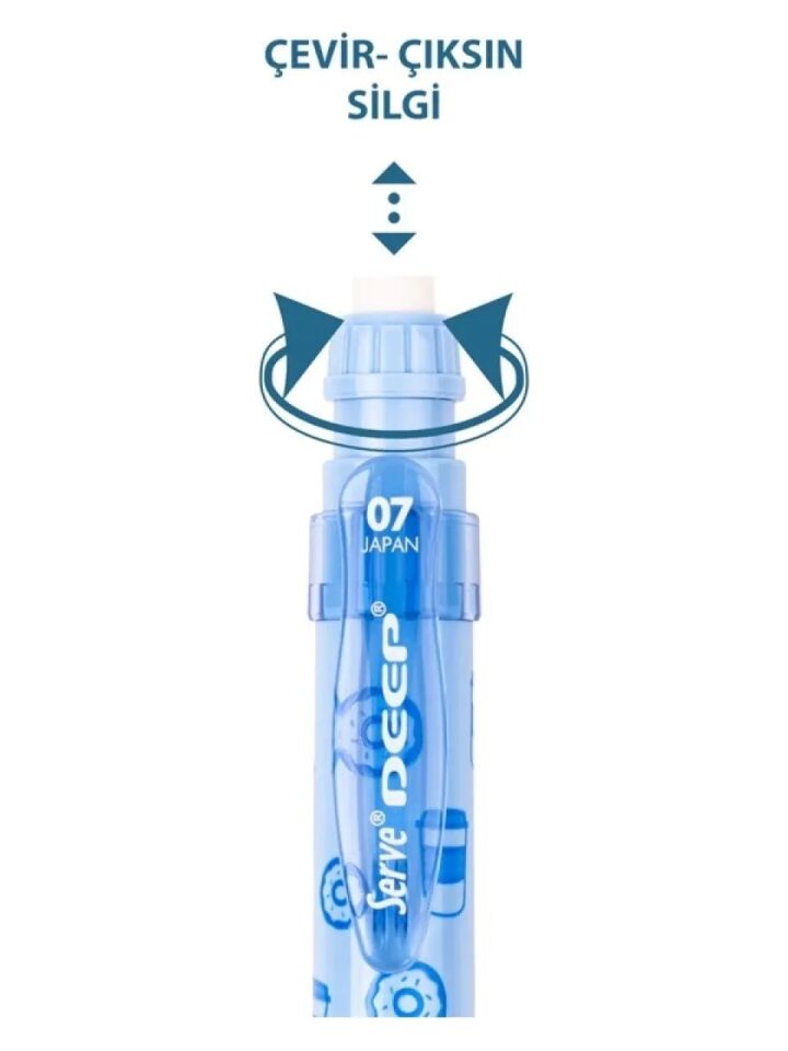 Serve Deep Mekanik Kurşun Kalem 07 Mm Tatlı Serisi Pastel Mavi