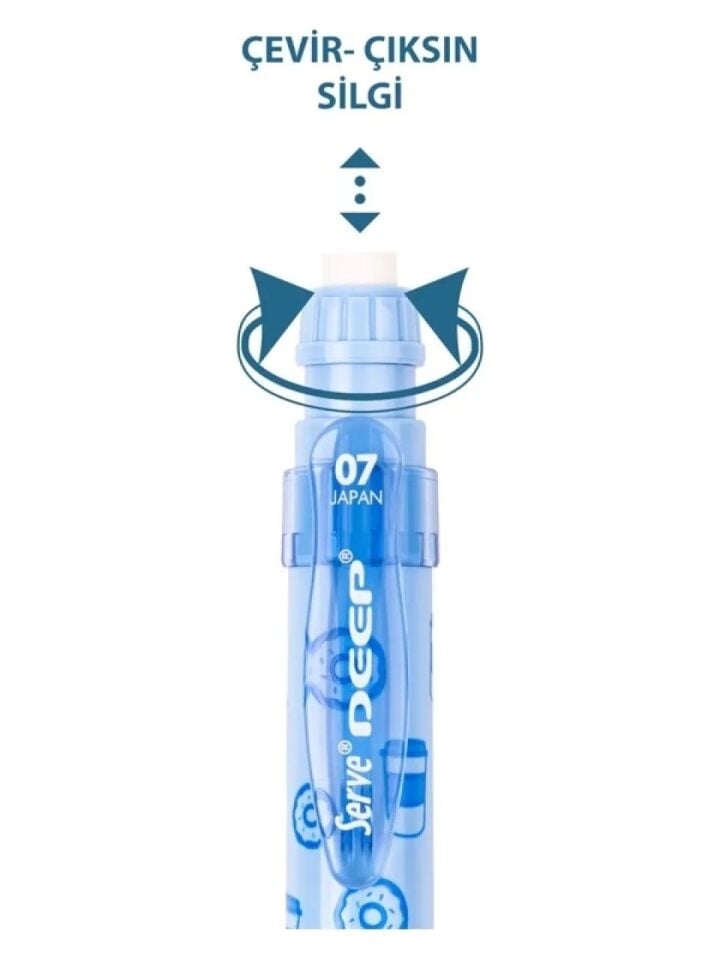 Serve Deep Mekanik Kurşun Kalem 07 Mm Tatlı Serisi Pastel Mavi