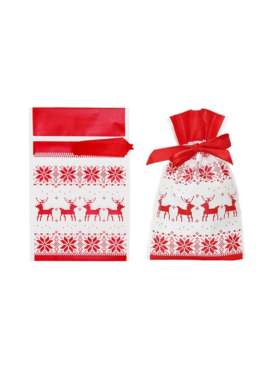 Astaş Yılbaşı Desenli Plastik Hediye Torbası 15x23 Cm 50 Li