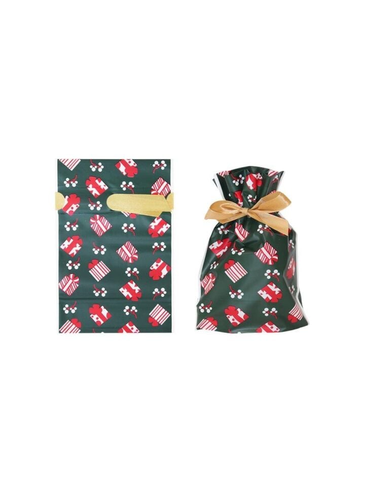 Astaş Yılbaşı Desenli Plastik Hediye Torbası 15x23 Cm 50 Li