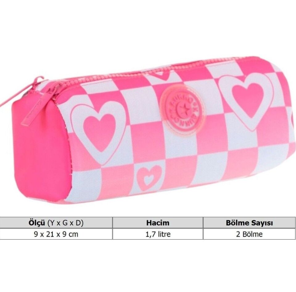 Kaukko Nature Soft Dual Kalem Çantası Pink Blue