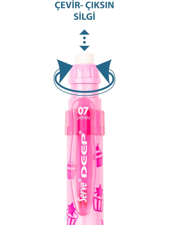 Serve Deep Mekanik Kurşun Kalem 07 Mm Tatlı Serisi Pastel Pembe