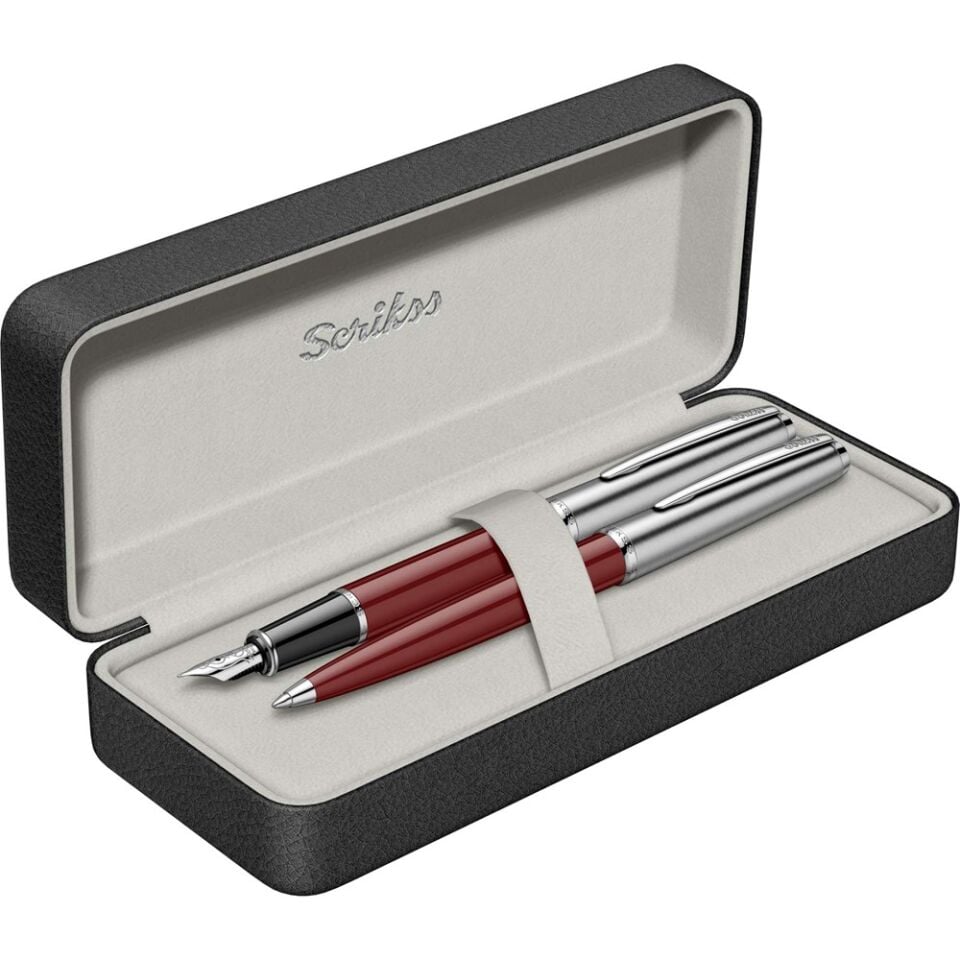 Scrikss 78 Dolmakalem - Tükenmez Kalem 2 Li Set Bordo