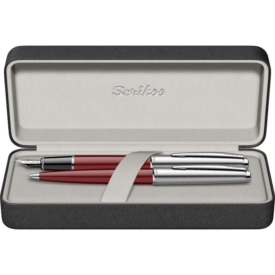 Scrikss 78 Dolmakalem - Tükenmez Kalem 2 Li Set Bordo