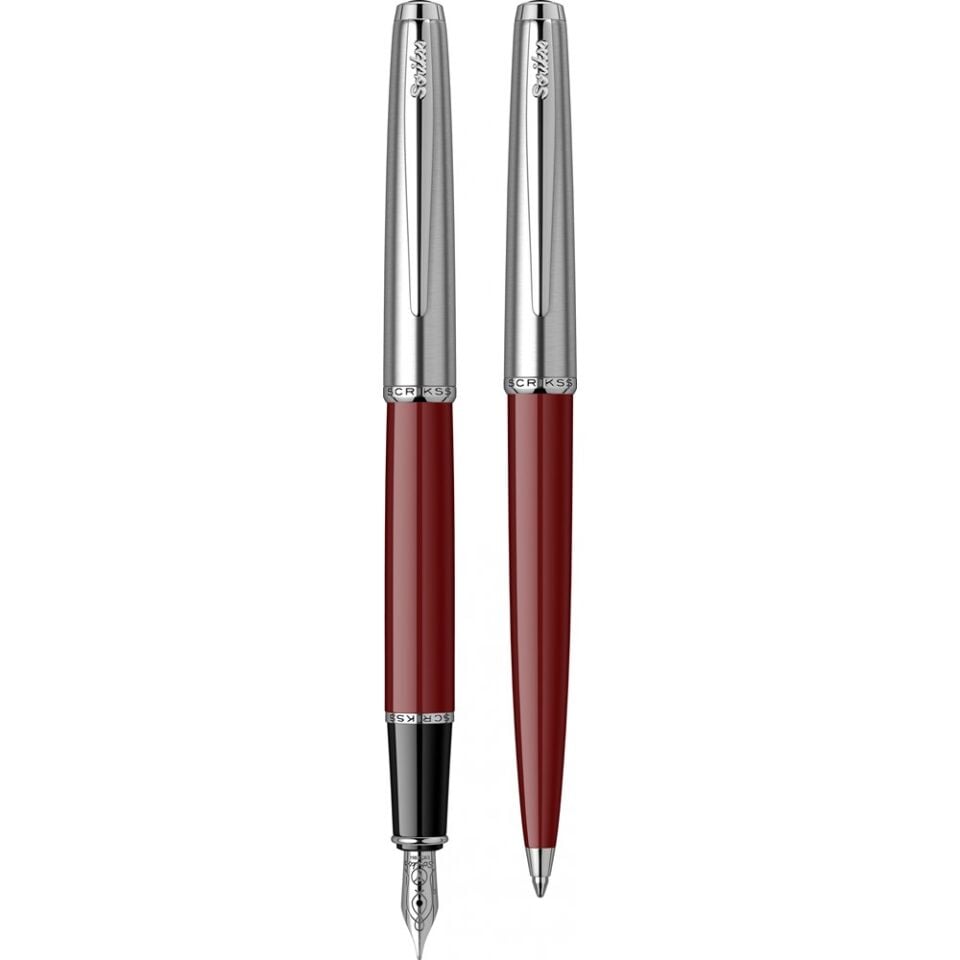 Scrikss 78 Dolmakalem - Tükenmez Kalem 2 Li Set Bordo