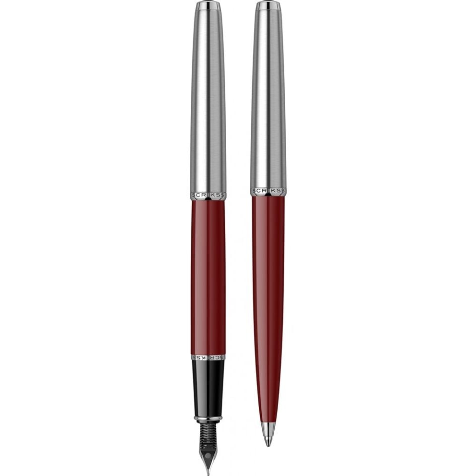 Scrikss 78 Dolmakalem - Tükenmez Kalem 2 Li Set Bordo