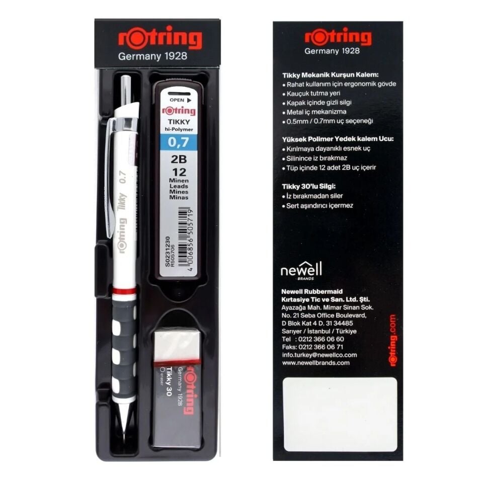 Rotring Tikky Min Silgi 3 Lü Okul Seti- 0.7 Beyaz