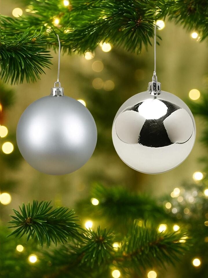 Astaş Yılbaşı Topu 8 Cm 6 Lı Gümüş