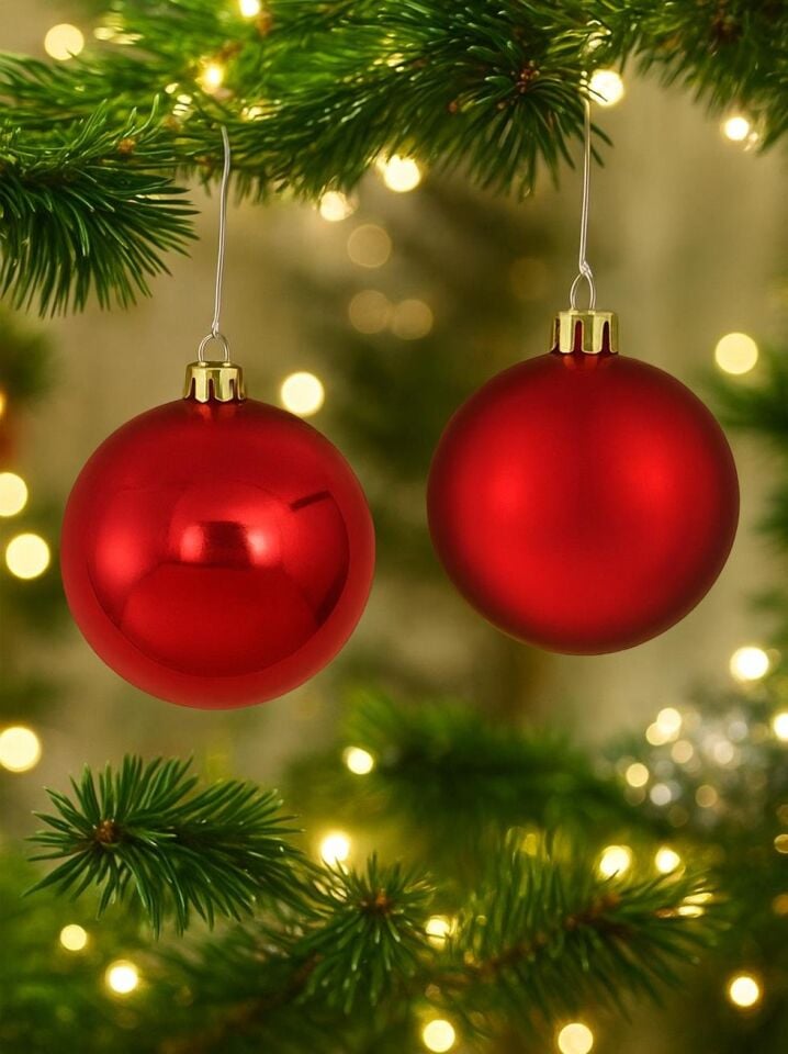 Astaş Yılbaşı Topu 8 Cm 6 Lı Kırmızı