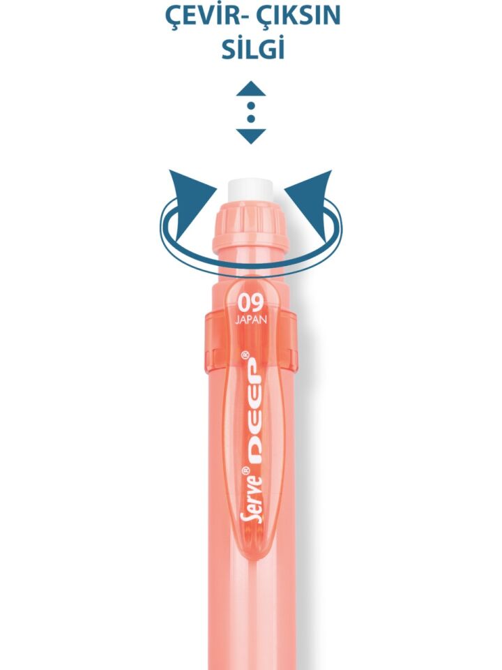 Serve Deep Mekanik Kurşun Kalem 09 Mm Mercan