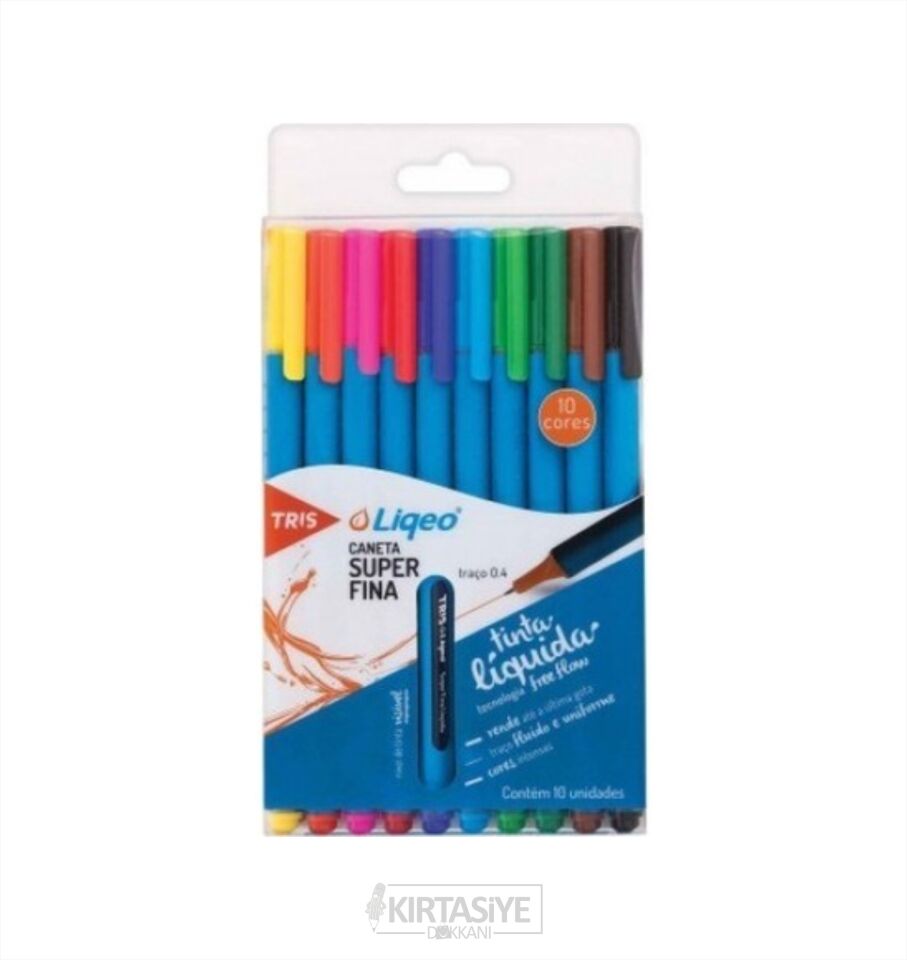 Liqeo Fineliner Kalem 10'Lu Pvc