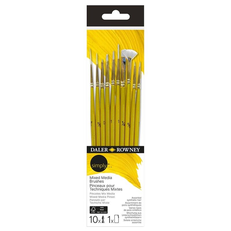 Daler Rowney Simply Mixed Media 10 Lu Brush Zip Case Fırça Seti