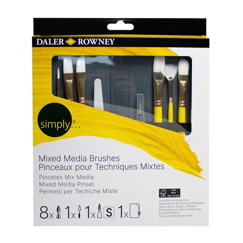 Daler Rowney Simply Mixed Media 10 Lu Brush Zip Case Fırça Seti