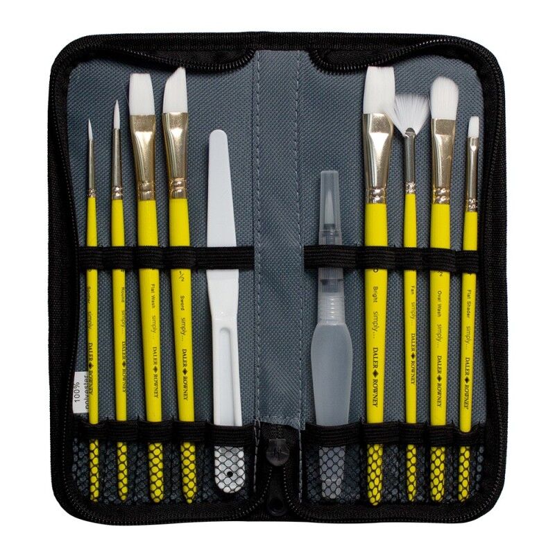 Daler Rowney Simply Mixed Media 10 Lu Brush Zip Case Fırça Seti