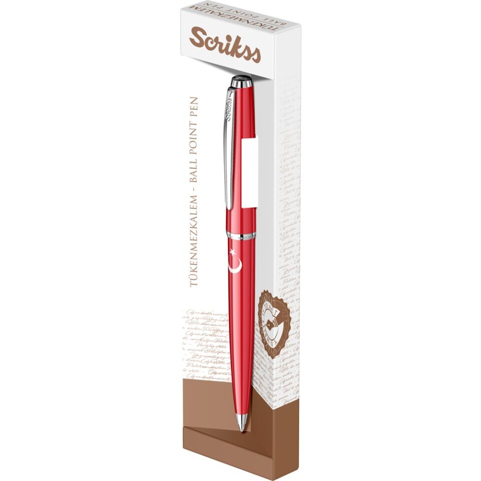 Scrikss 33 Roller Kırmızı Ay Yıldız Baskılı Şeffaf Kalem