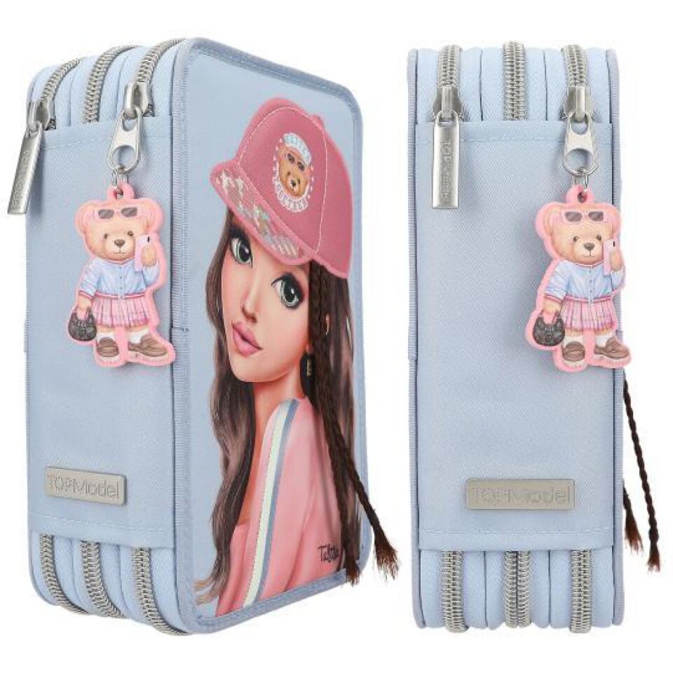Top Model Triple Pencil Case With Application Team Teddy