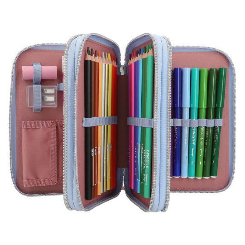 Top Model Triple Pencil Case With Application Team Teddy