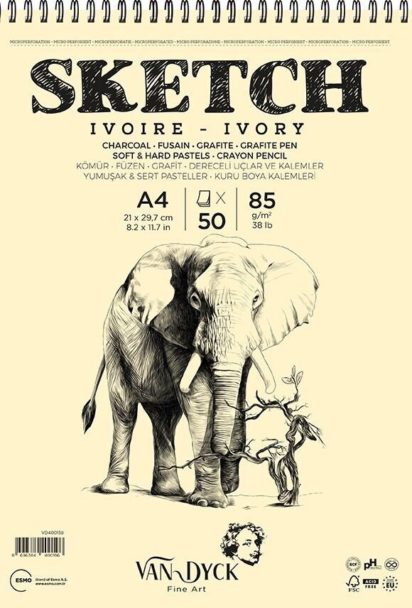 Van Dyck Skecth Çizim Blok A4 85 Gr Dokulu 50 Yp