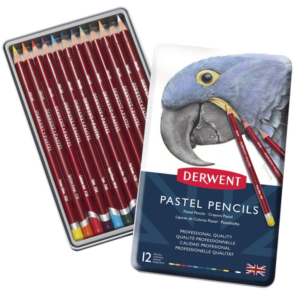 Derwent Pastel Pencil 12 Li Metal Kutu