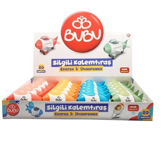 Bu-Bu Silgili Kalemtraş Uçak Bubu-Slg002