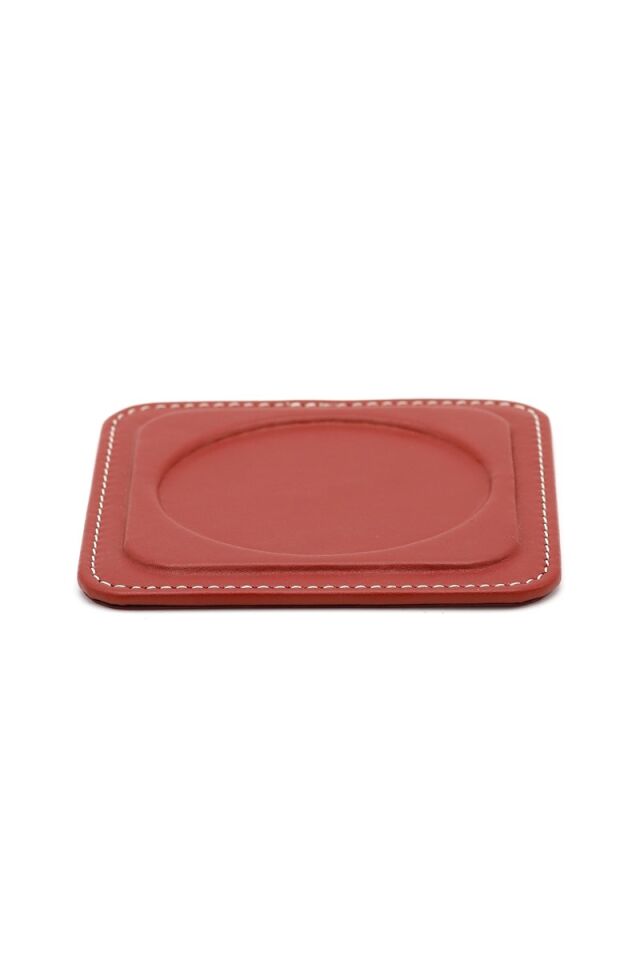 2K Bardak Altlığı Masa Üstü Yuvarlak 120-6 Kırmızı 11x11 Cm