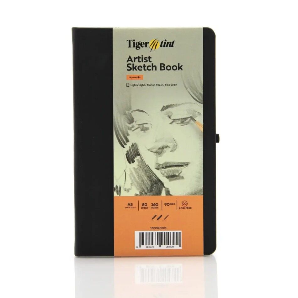 Güven Art Tigertint Eskiz Defteri Sert Kapak 90 Gr A5 80 Yaprak Siyah