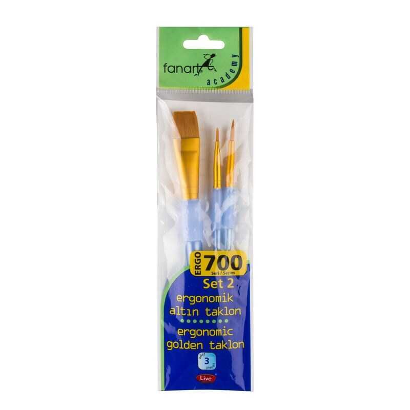 Fanart Academy Ergo 700 Seri Fırça Seti 2 3 Lü