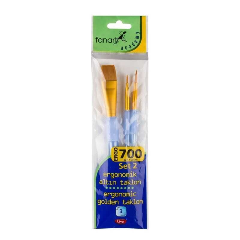 Fanart Academy Ergo 700 Seri Fırça Seti 2 3 Lü